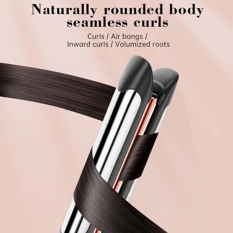 2-in-1 Iron Hair Straightener LED Display Electric Ceramic Plate Car Salon Use Featuring Negative Ion Technology Flat Iron